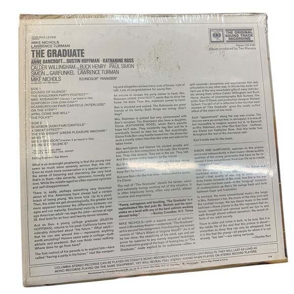Simon & Garfunkel/Dave Grusin - The Graduate LP‎ - Columbia Masterworks - Picture 2 of 2